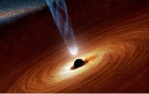 Representação de um buraco negro. Fonte: NASA